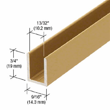 U profil - Mat Messing - 2,41 m - 19x14,3x19x2 mm